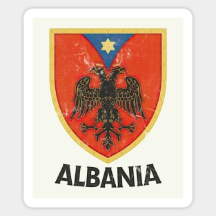 Albania / Faded Vintage Style Eagle Crest Design Sticker